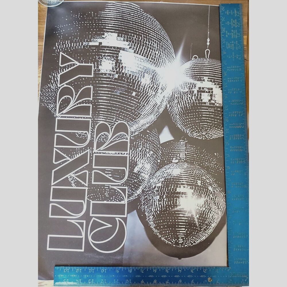 Retro "Luxury Club" 16x24 Disco Balls Stretched Canvas Wall Decor